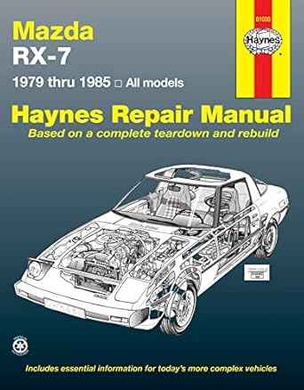 mazda rx 7 gs gsl and gsl se haynes repair manual 1st edition haynes 1850100500, 978-1850100508