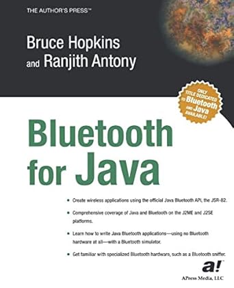 bluetooth for java 1st edition bruce hopkins ,ranjith antony 1590590783, 978-1590590782