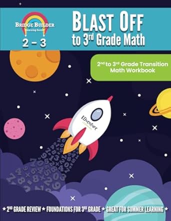 blast off to 3rd grade math 2nd to 3rd grade transition math workbook 1st edition edventure learning