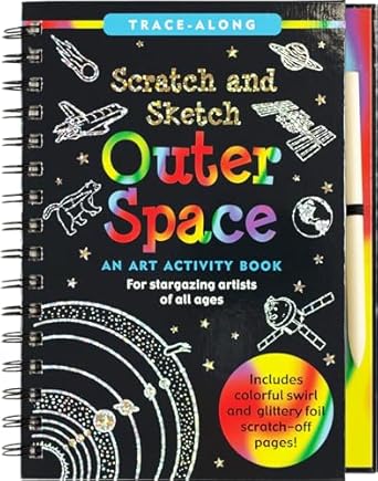 scratch and sketch outer space 1st edition peter pauper press 1441334092, 978-1441334091