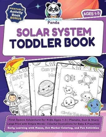 solar system toddler book first space adventure for kids ages 1 3 planets sun and stars large print with