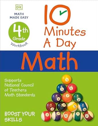 10 minutes a day math 4th grade 1st edition carol vorderman 0744031133, 978-0744031133