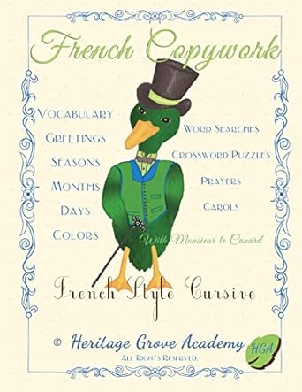 french copywork french style cursive 1st edition heritage grove academy ,galadriel grace 1723432288,