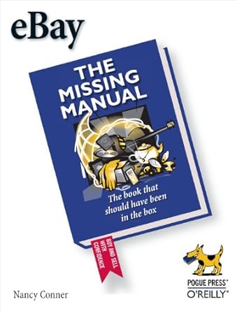 ebay the missing manual 1st edition nancy conner 0596006446, 978-0596006440