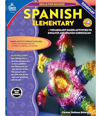 skills for success elementary spanish workbook for kids grades k 5 spanish vocabulary puzzles and writing