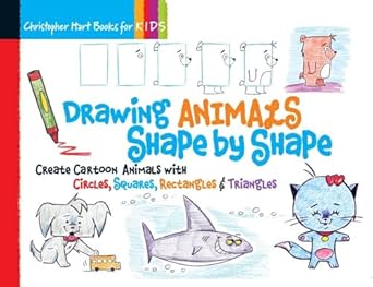drawing animals shape by shape create cartoon animals with circles squares rectangles and triangles 1st