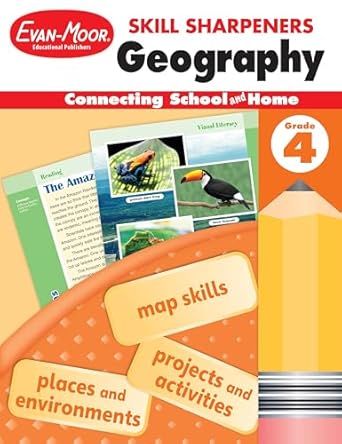 evan moor skill sharpeners geography grade 4 activity book supplemental at home resource geography skills