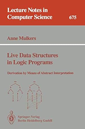 live data structures in logic programs derivation by means of abstract interpretation 1st edition anne