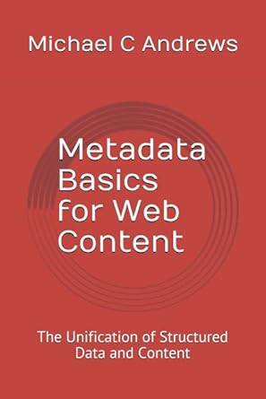 metadata basics for web content the unification of structured data and content 1st edition michael c andrews