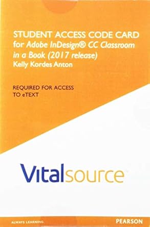 access code card for adobe indesign cc classroom in a book 1st edition kelly kordes anton 0134755960,