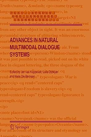 advances in natural multimodal dialogue systems 1st edition jan van kuppevelt ,laila dybkjaer ,niels ole