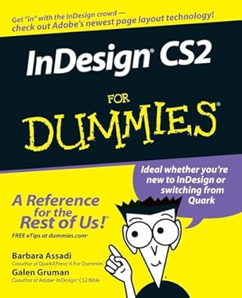 indesign cs2 for dummies 1st edition barbara assadi 0764595725, 978-0764595721