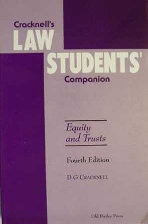 equity and trusts cracknells companion 1st edition d g cracknell llb 185836051x, 978-1858360515