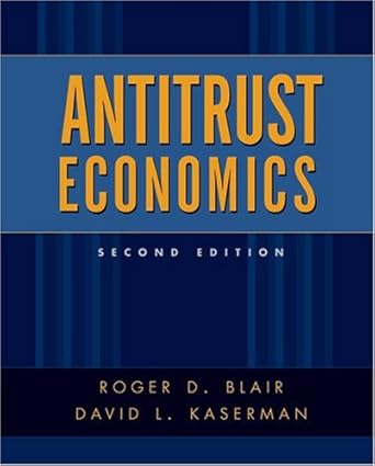 antitrust economics 1st edition roger d blair ,david l kaserman 0195135350, 978-0195135350