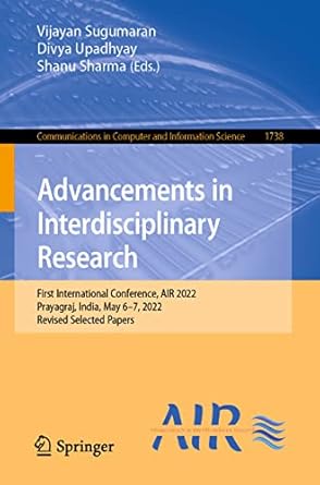 advancements in interdisciplinary research first international conference air 2022 prayagraj india may 6 7
