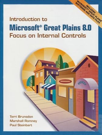 introduction to microsoft great plains 8 0 focus on internal controls + software+student cd 1st edition terri