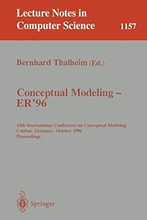 conceptual modeling er 96 15th international conference on conceptual modeling cottbus germany october 7 10