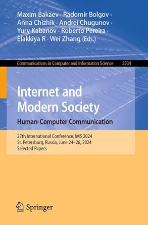 internet and modern society human computer communication 27th international conference ims 2024 st petersburg