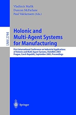 holonic and multi agent systems for manufacturing first international conference on industrial applications