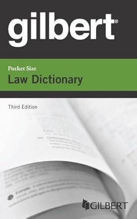 gilbert pocket size law dictionary 1st edition publisher's editorial staff 0314290699, 978-0314290694