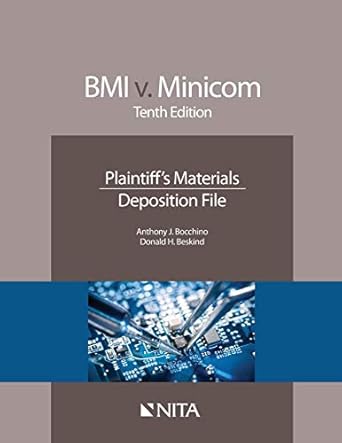 bmi v minicom   plaintiffs materials deposition file 1st edition anthony j bocchino ,donald h beskind