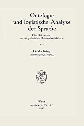 ontologie und logistische analyse der sprache eine untersuchung zur zeitgenossischen universaliendiskussion