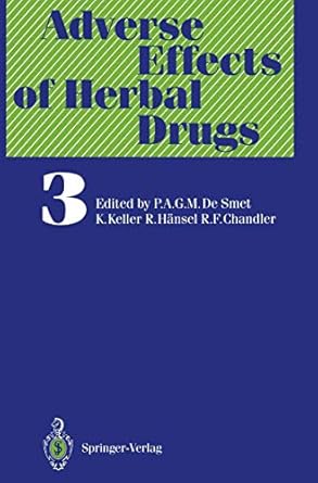 adverse effects of herbal drugs vol 3 1st edition peter a g m de smet konstantin keller ,jeremy d finn