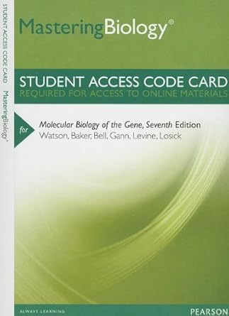 masteringbiology standalone access card for molecular biology of the gene 1st edition james d watson ,tania a