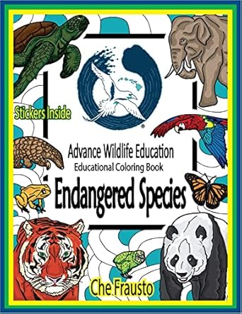 endangered species wildlife educational coloring book 1st edition che frausto 1954836139, 978-1954836136