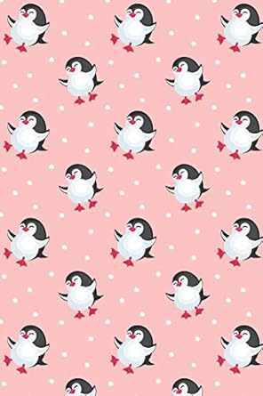 penguin notebook pretty pink snowball and baby penguin notebook for girls to write in cute blank lined red