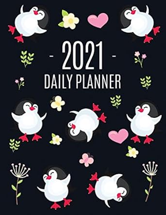 penguin daily planner 2021 keep track of all your weekly appointments cute large black year agenda calendar