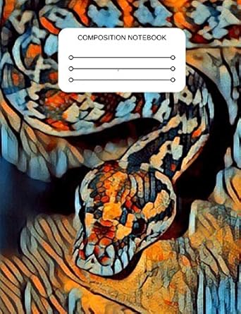 composition notebook snake themed with wide ruled lined paper workbook and journal for students home school