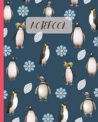 notebook penguins cartoon cover lined notebook diary track log and journal cute gift for kids teens men women