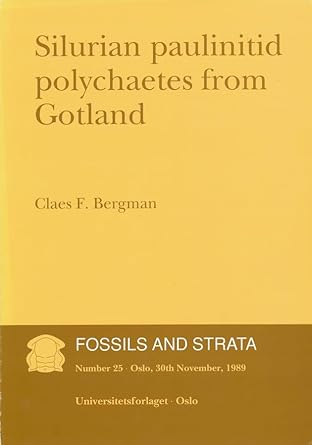 silurian paulinitid polychaetes from gotland 1st edition claes f bergman 8200374246, 978-8200374244