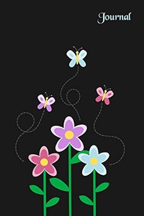 journal butterflies and flowers 6 x 9 inch paperback notebook with blank lined pages for writing 1st edition