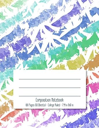 composition notebook colorful broken stripes design white background college ruled notebook creative writing