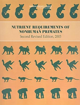 nutrient requirements of nonhuman primates revised ed 1st edition committee on animal nutrition ,ad hoc