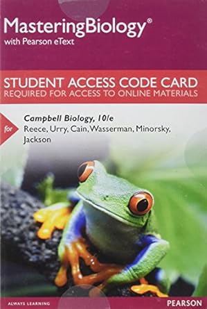 mastering biology with pearson etext standalone access card for campbell biology 1st edition jane b reece