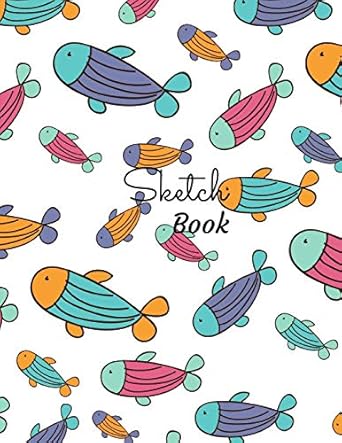 sketch book cool colorful fish themed blank diary journal and notebook for sketching doodling drawing and