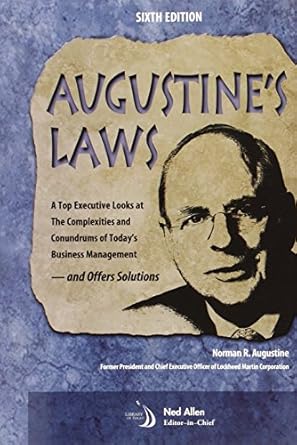 augustines laws 1st edition chairman and ceo ,lockheed martin corporation n augustine 1563472406,