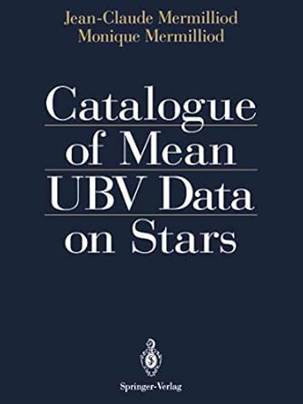 catalogue of mean ubv data on stars 1st edition monique mermilliod jean claude mermilliod ,monique mermilliod