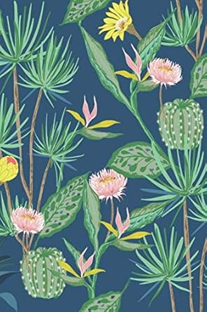 cactus notebook green and pink floral design lined journal small 1st edition aurienna publishing 1791989594,
