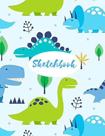 sketchbook cartoon dinosaurs 8 5 x11 120 pages sketching doodling journaling writing painting and drawing