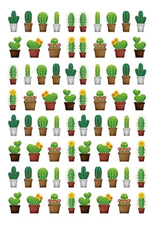 cactus flower design blank white notebook journal 120 college ruled pages 6 x 9 1st edition dumkist