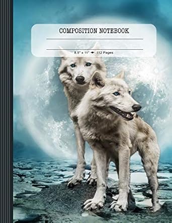composition notebook wolves college ruled lined writing and journaling paper book 8x5 inches blank wolf