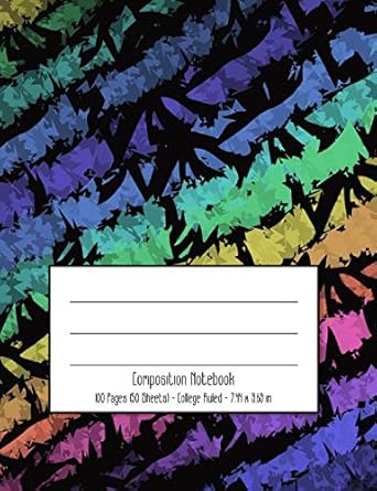 composition notebook broken stripes cover design black background college ruled notebook creative writing