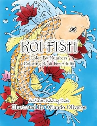 color by numbers adult coloring book of koi fish an adult color by numbers japanese koi fish carp coloring
