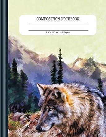composition notebook wolf dot grid writing and journaling book dotted paper journal 8x5 inches large painting