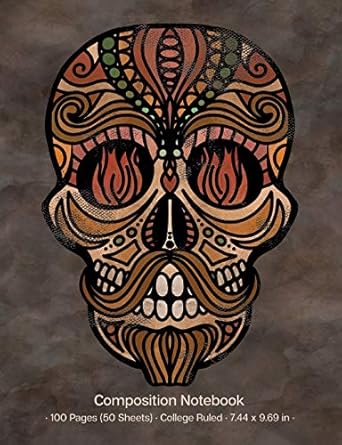 composition notebook bearded skull art college ruled notebook creative writing journal 1st edition w and t