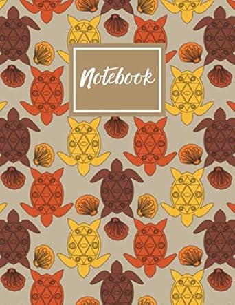 brown red yellow turtle notebook journal composition book 130 pages lined 8 5x11 1st edition orangeblueberry